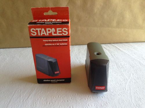 Staples Heavy Duty Slimline Pencil Sharpener Operates on 4 AA&#039; Batteries)