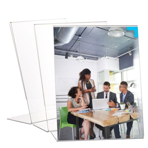 3 pack 8.5 x 11 inch clear acrylic sign holder durable heavy duty slant back for sale