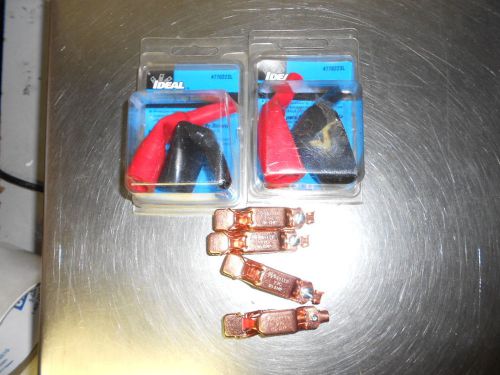 4 new Mueller 27C copper 40 amp alligator clips and insulators for 1 price