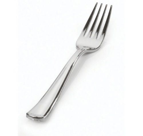 Stock your home 125 plastic forks - silver for sale