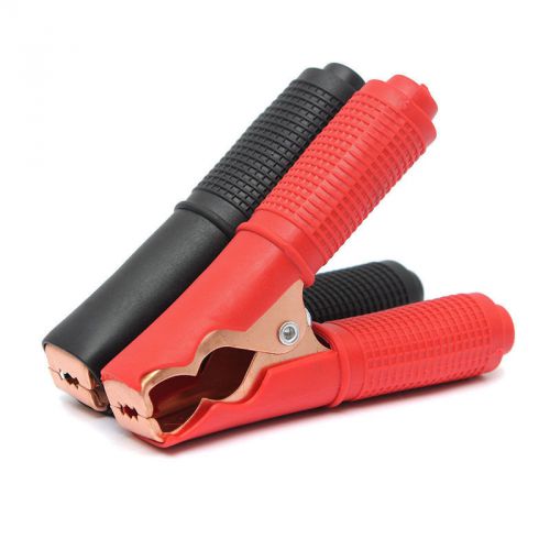 2pcs Car Battery Red+Black Testing Alligator Crocodile Clips Clamp TSCA