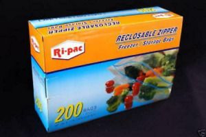 Zip Lock Resealable Freezer Storage Zipper Bag Organizer Clear Kit Pack of 200