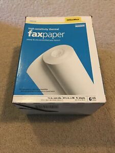 OFFICE MAX - 3 New Rolls Fax Paper, High Sensitivity, 8.5” x 98’, 1/2” Core Diam