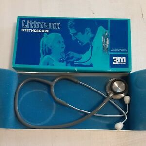 Vintage Littman Stethoscope 2100 22” Gray w/ Original Box Oct 1974