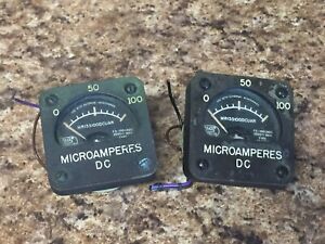 2 DeJur Model 131 Microampere Panel Meters Microamp Analog Needle Meter Untested