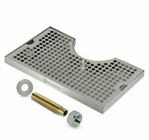 Kegco DP-920D Beer Drip Tray Stainless Surface Mount 3&#034; Column Cut-Out with D...
