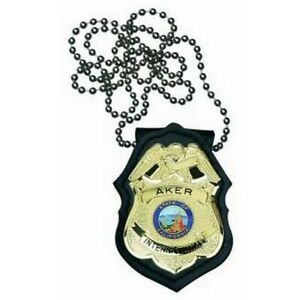 Aker Leather A690-BP Recessed Federal Badge Holder Plain Black