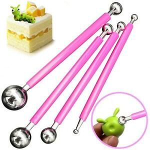 4 pcs Fondant Cake Fondant Steel Ball Modelling Cutter Tool