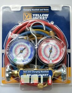 YELLOW JACKET 42004 HVAC A/C Recharge Manifold for R-22 404A &amp; 410A Refrigerants