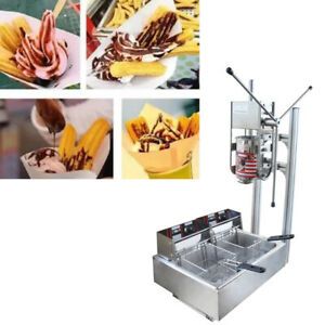 3L  Manual Vertical Churrera Churros Machine Maker with 110V Frying Oven