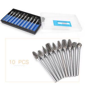 6mm Tungsten Head Carbide Burrs Rotary Drill Die Grinder Carving Bit Tool Case