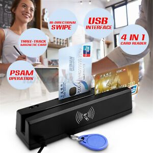 ZCS160 4-in-1 Magnetic Stripe Credit Card EMV IC Chip RFID PSAM Reader