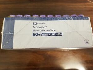 Monoject Blood Collection Tubes Lavender Top 2 ml 100 Count