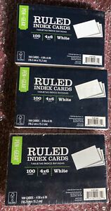 3 pen+gear Ruled index cards 100 count 4 x 6 Inch (1a) 300 Cards Total AC