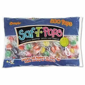 Saf-t-pops Wrapped Lollipops - Cherry, Grape, for Apple, Orange - Individually