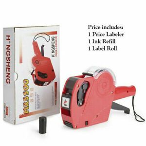 MX5500 EOS 8 Digits Price Tag Gun Labeler Labeller with Label &amp; Ink Roller
