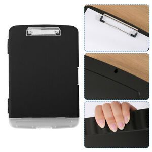 Storage Clipboard Memo Pad File Box School Office With Pen Holder Black Portable
