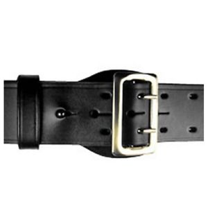 Boston Leather Sam Browne Buckle 2.25&#034; Belt Brass Black 6590-1-B