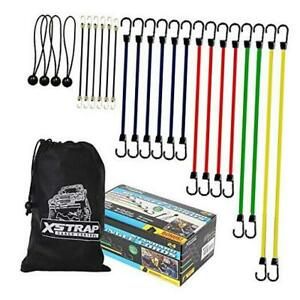 XSTRAP 24 Pieces Bungee Cords with Drawstring Bag () Plain