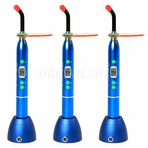 3* Dental 10W Wireless Cordless LED Curing Light Lamp Machine 1800mw US/EU Blue