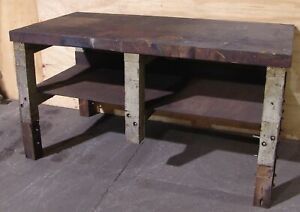 Vintage workbench 66&#034; x 33&#034; x 35&#034; high x 2-3/4&#034; thick top