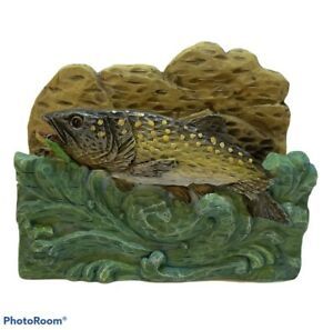 Fish Trout Napkin Business Card Sign Brochure Holder for Desk or Cash Wrap