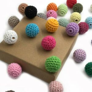 10Pcs 16mm Wooden Beads Crochet Bead Teether Oaganic Baby Tee R*ss