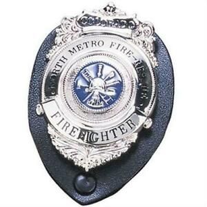 Strong Leather 71200-0002 Black Oval Clip-On 2.25&#034; x 3.25&#034; Badge Holder