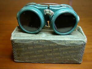 Oxweld No. 22 Welding Goggles In Original Linde Air Products Box Made By Willson