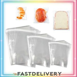 800 PCS Clear Re-sealable Cello/Cellophane Bags 3 Sizes with 46, 57, 69 In...