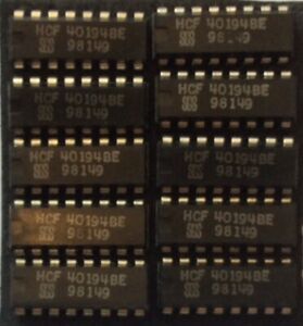 10x SGS HCF40194BE - 4-Bit CMOS Shift Register