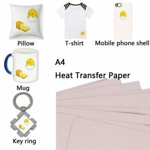 10Pcs A4 Size Inkjet Heat Transfer Iron Paper for Light Fabrics T-Shirt Cup DIY