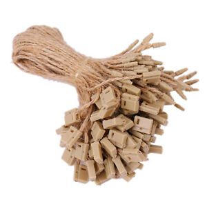 100 Packs ,  Tag Jute String Snap Lock Pin Loop Fastener Hook Tie