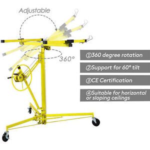 11in Drywall Lifter Panel Hoist Jack Rolling Caster Construction Lockable USA