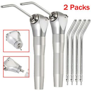 2pcs 3-Way Triple Syringe Handpiece Dental Dentist Air Water + 4 Nozzles Tips