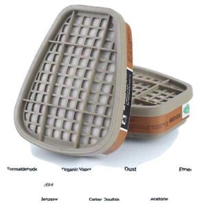 2 Pcs 6001CN NIOSH Non-Powered Air-Purifying Respirator Filter Elements Organic
