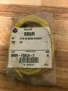 Allen Bradley 889R-F3ACA-2 889R 2 Meter Straight Micro 3 Pin Female 889RF3ACA2