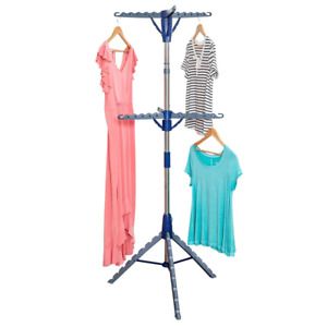 Clothes Drying Rack Portable Tripod Foldable Steel Frame Indoor Outdoor Travel