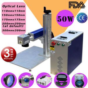CALCA 50W Split Fiber Laser Marking Engraving Machine, Rotary Axis FDA CE