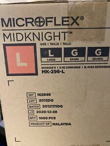 Microflex Midknight Gloves, L, 1000pcs