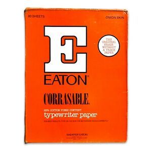 Eaton Corrasable 24% Cotton Fiber  8.5” x 11” 36-409-10 Typewriter Paper
