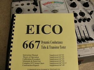 Vintage EICO 667 Vacuum Tube Tester  + copy of manual