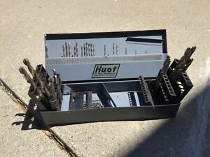 Vintage Used HUOT drill set with 37 in a metal box, made in USA, classic.
