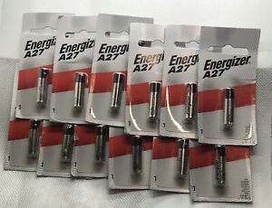 12 Energizer Size A27 Alkaline, Standard Battery 12 Volts Flat Terminal