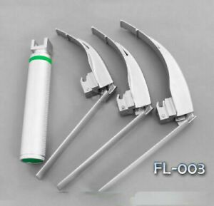 McCoy Flexi-Tip Fiberoptic LED Laryngoscope Set Blade #2 #3 #4 Medium Handle