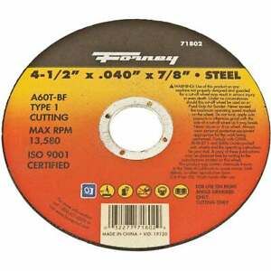 Forney Type 1 4-1/2 In. x 0.040 In. x 7/8 In. Steel Cut-Off Wheel 71802  - 1