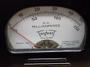 Mar Triplett Meter Model 227-T D.C. Milliamperes 0-50 / 0-150