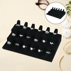 Wooden Finger Ring Display Counter Organizer Stand for Shows Jewelry Storage