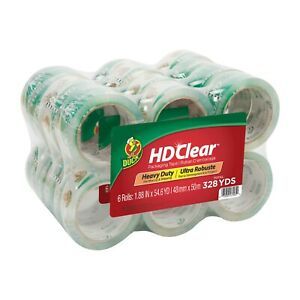 Duck HD Clear Packaging Tape, 1.88 in. x 54.6 yd., Clear, 24-Count