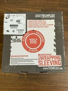 TECHFLEX F6N0.25BK100 Braided Sleeving,0.250 In.,100 ft.,Black